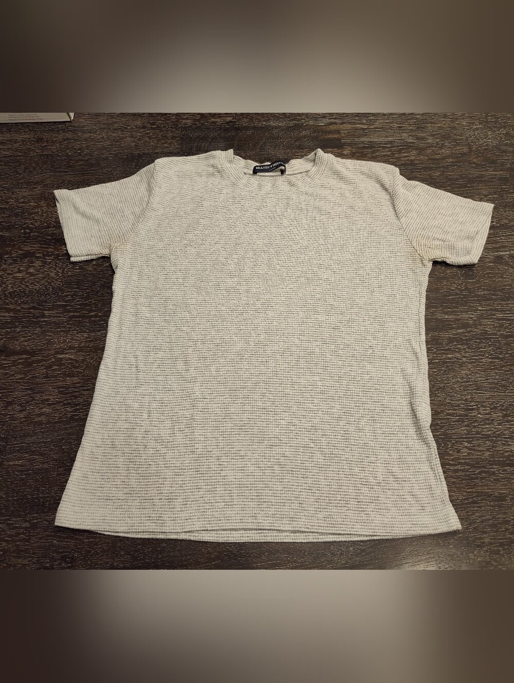 Brandy Melville Woman"s Short Sleeve Crewneck - Light Gray Heathered Design OS
